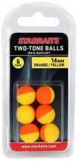 STARBAITS Two Tones Balls 14mm oranžová/žlužá (plovoucí kulička) 6ks